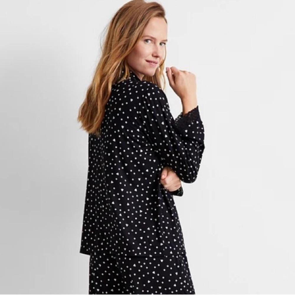 State of Day Black Dot Collared Knit Pajama Top XXL NWT Intimates - Picture 2 of 5